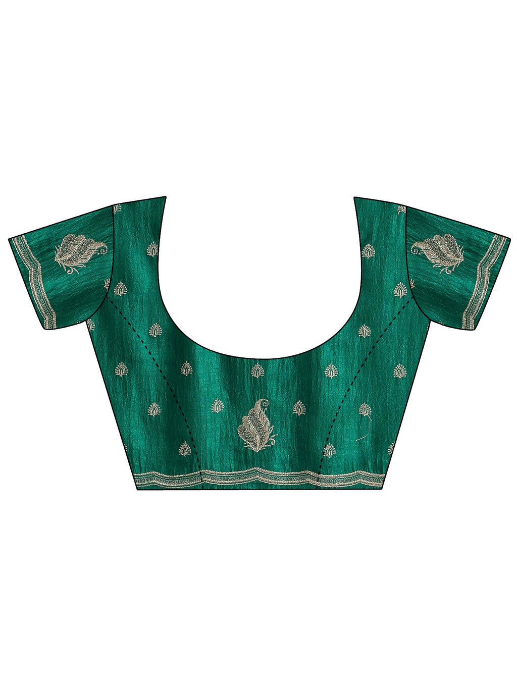 Libas Emerald Green Embroidered Silk Blend Saree