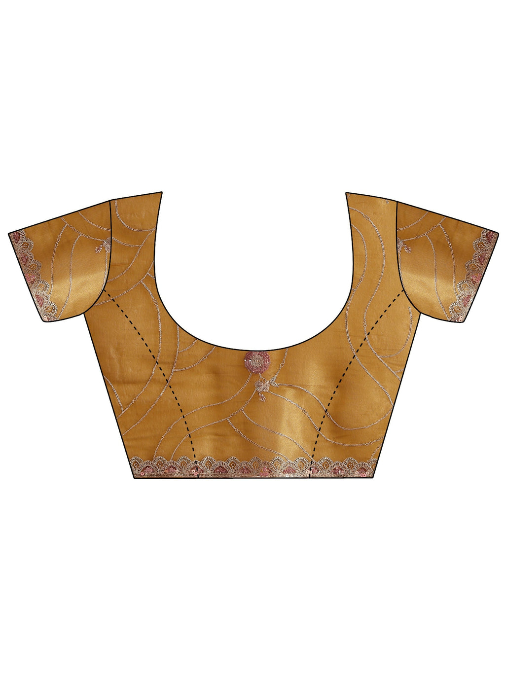 Libas Mustard Floral Embellished Tissue Saree