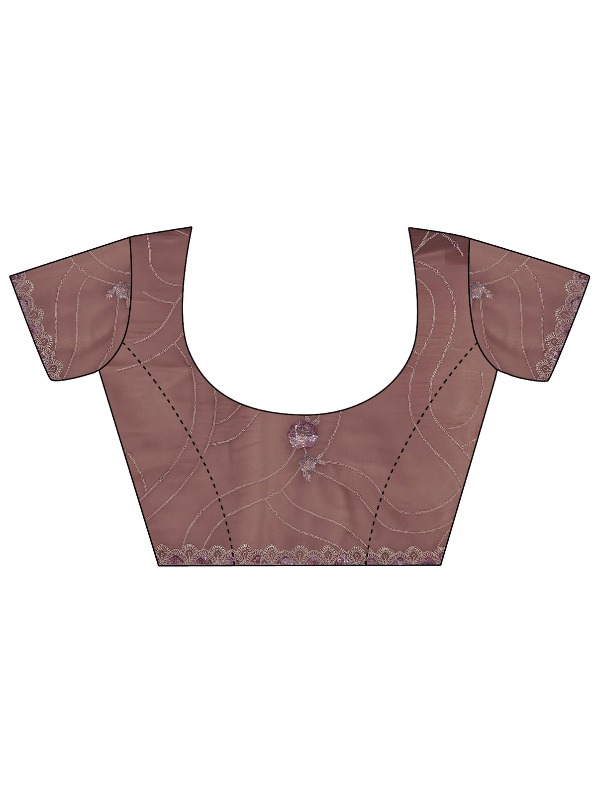 Libas Taupe Floral Embellished Tissue Saree