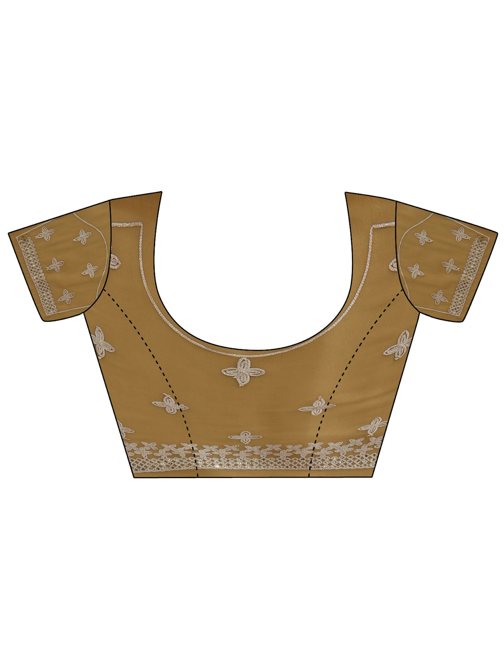 Libas Mustard Mirror Work Embellished Tissue Saree