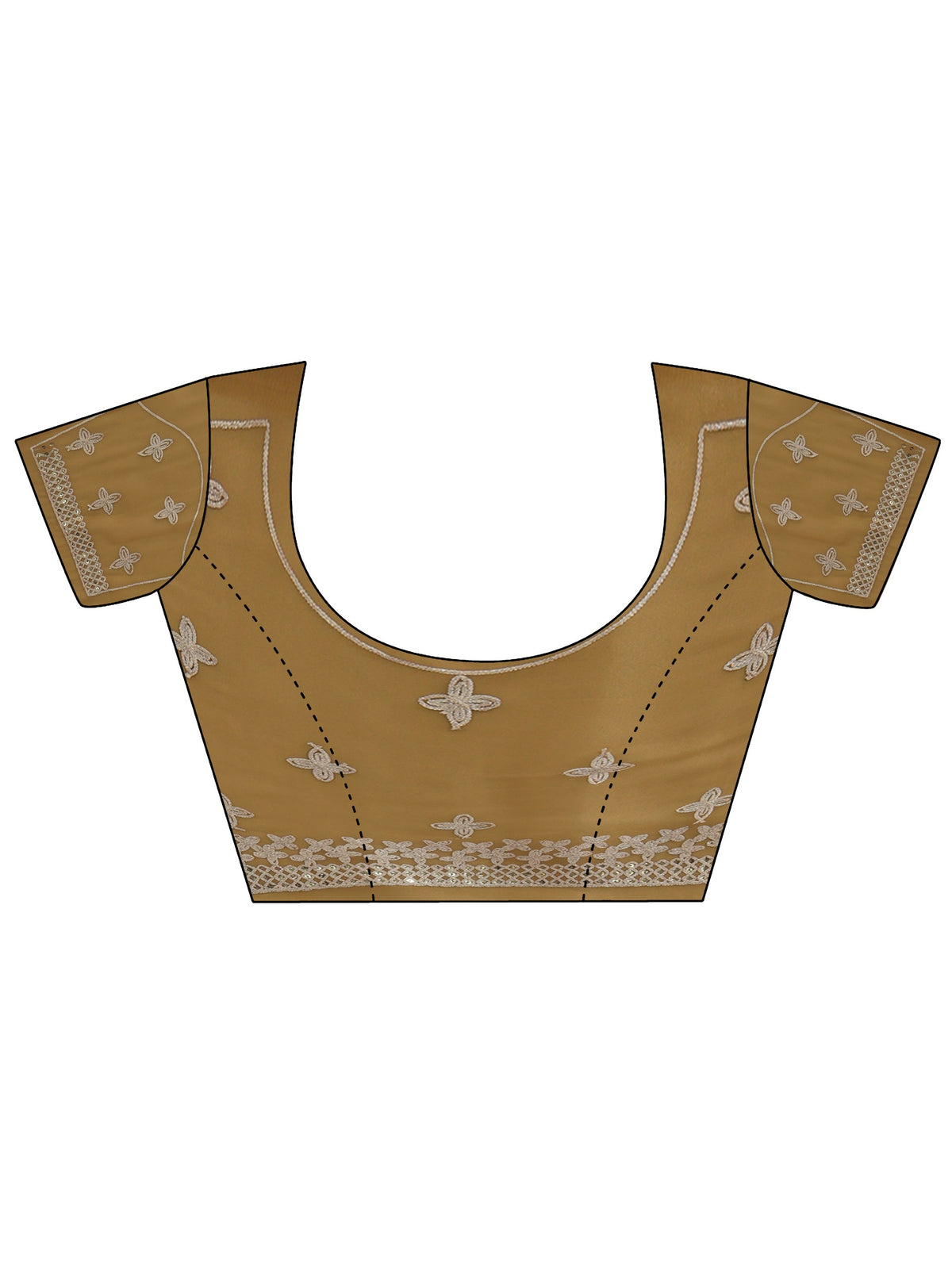 Libas Mustard Mirror Work Embellished Tissue Saree