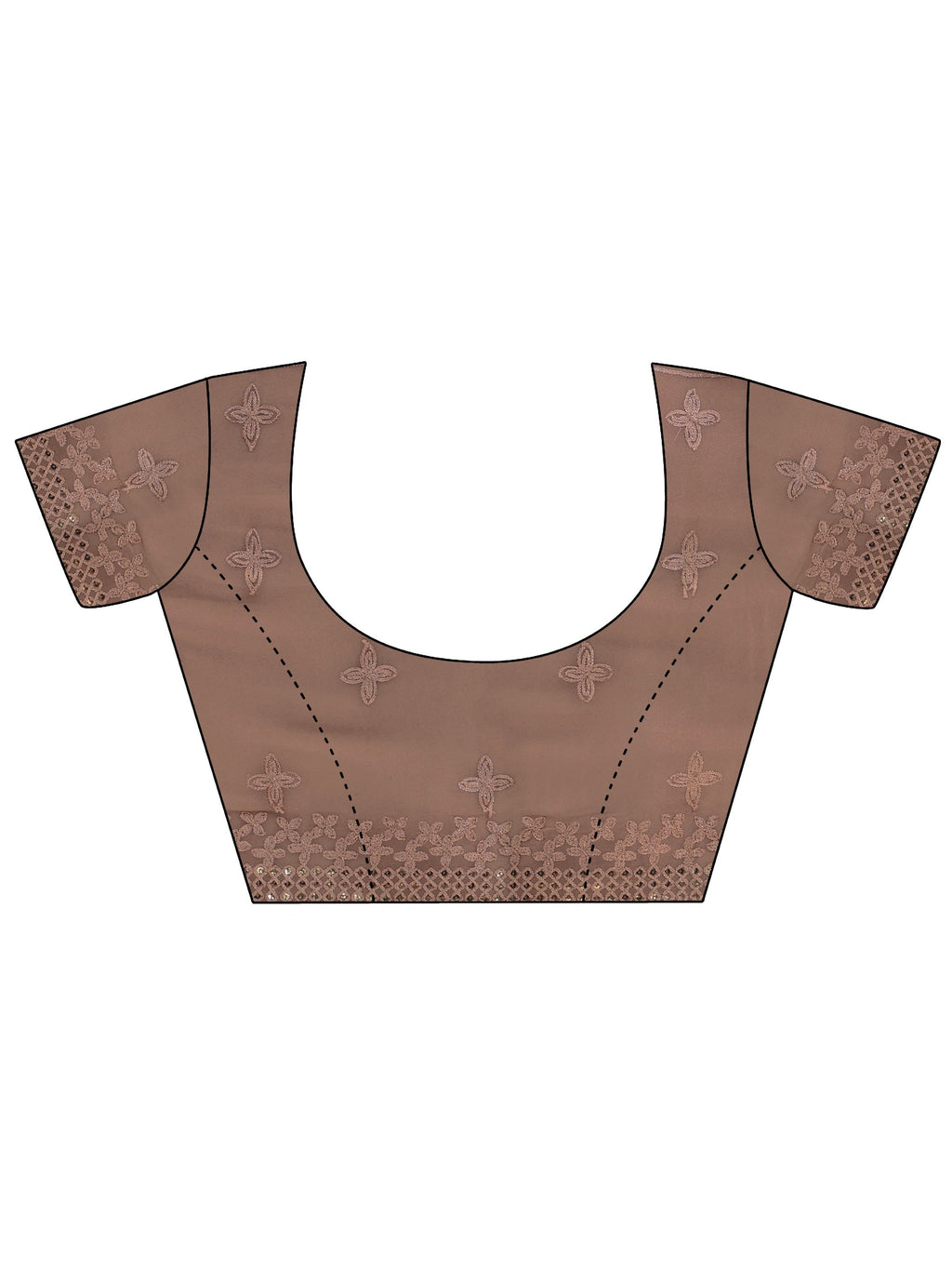 Libas Golden Mirror Work Embellished Tissue Saree