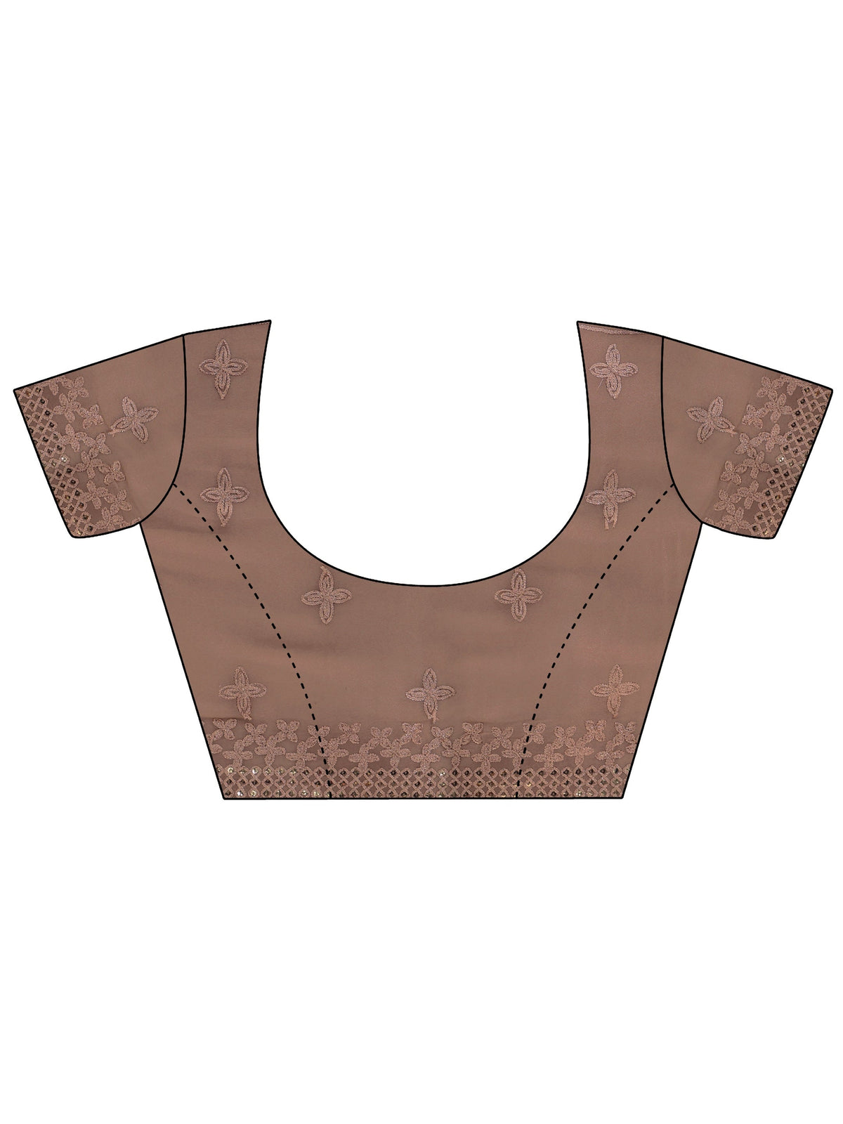 Libas Golden Mirror Work Embellished Tissue Saree