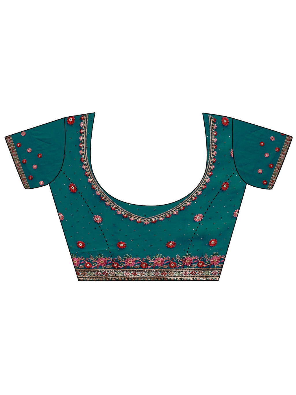 Libas Green Embellished Georgette Saree