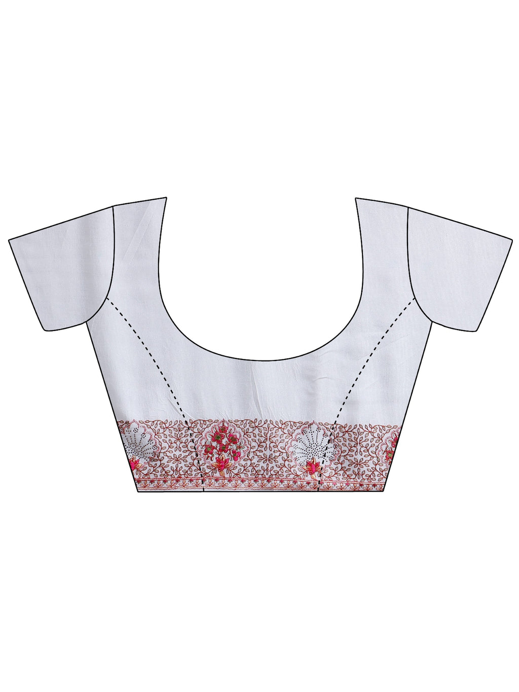 Libas Cream Paisley Embroidered Silk blend Saree