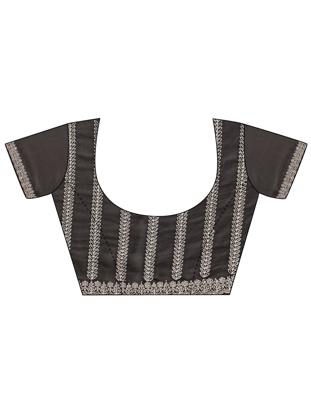 Libas Black Georgette Saree with Embroidered Border