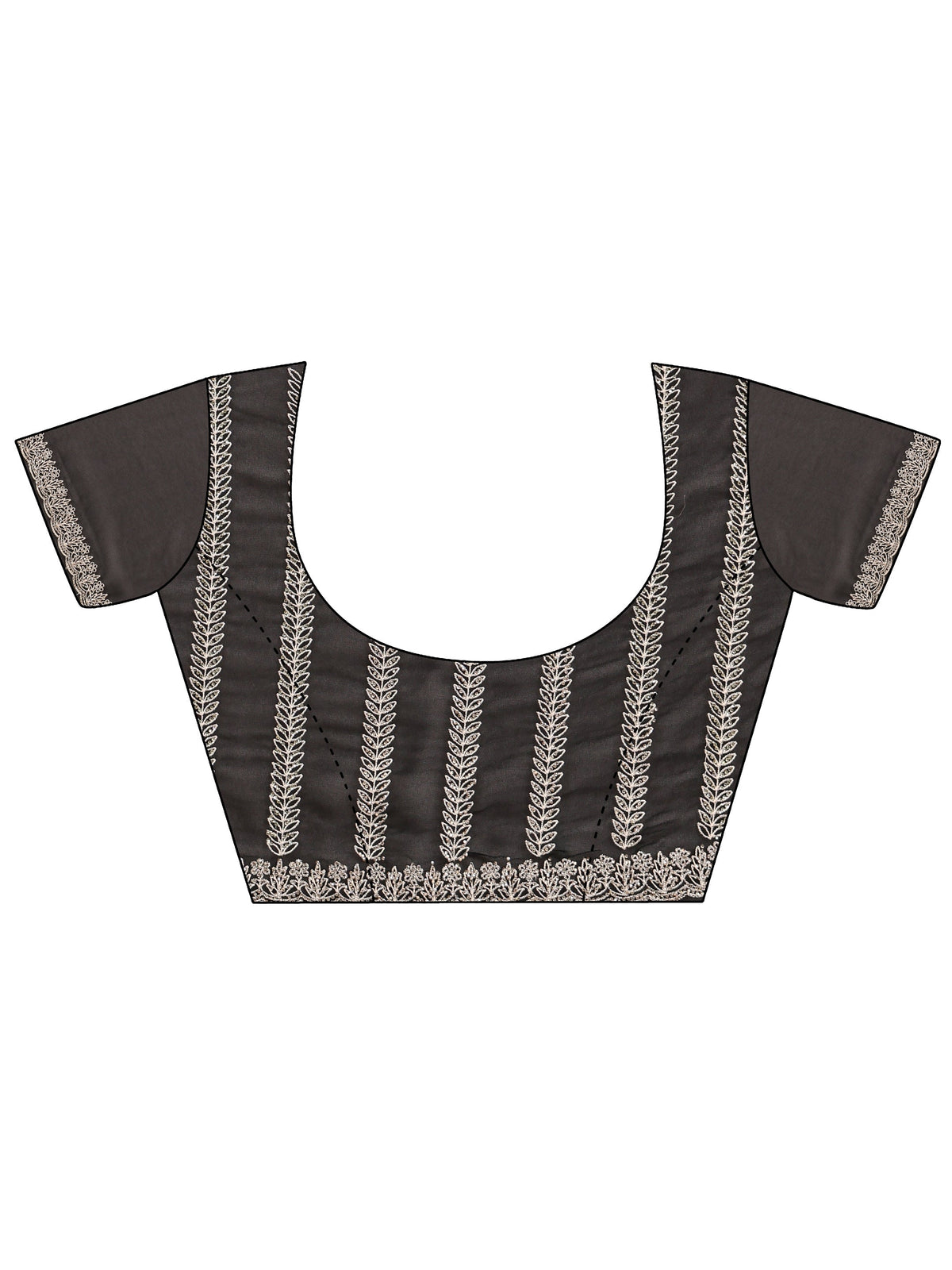 Libas Black Georgette Saree with Embroidered Border