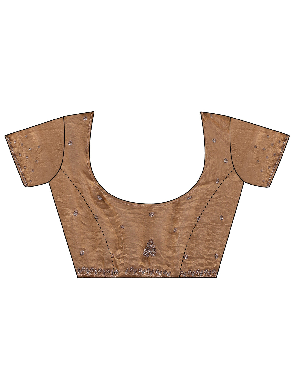 Libas Brown Embellished Tissue Saree