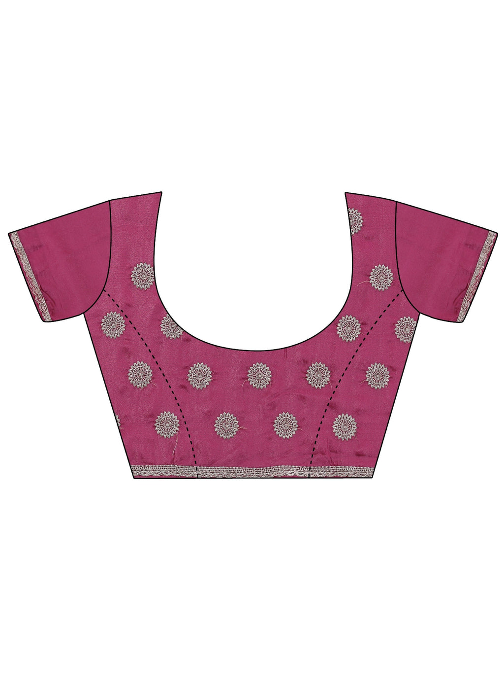 Libas Mauve Satin Saree with Floral Embellishments