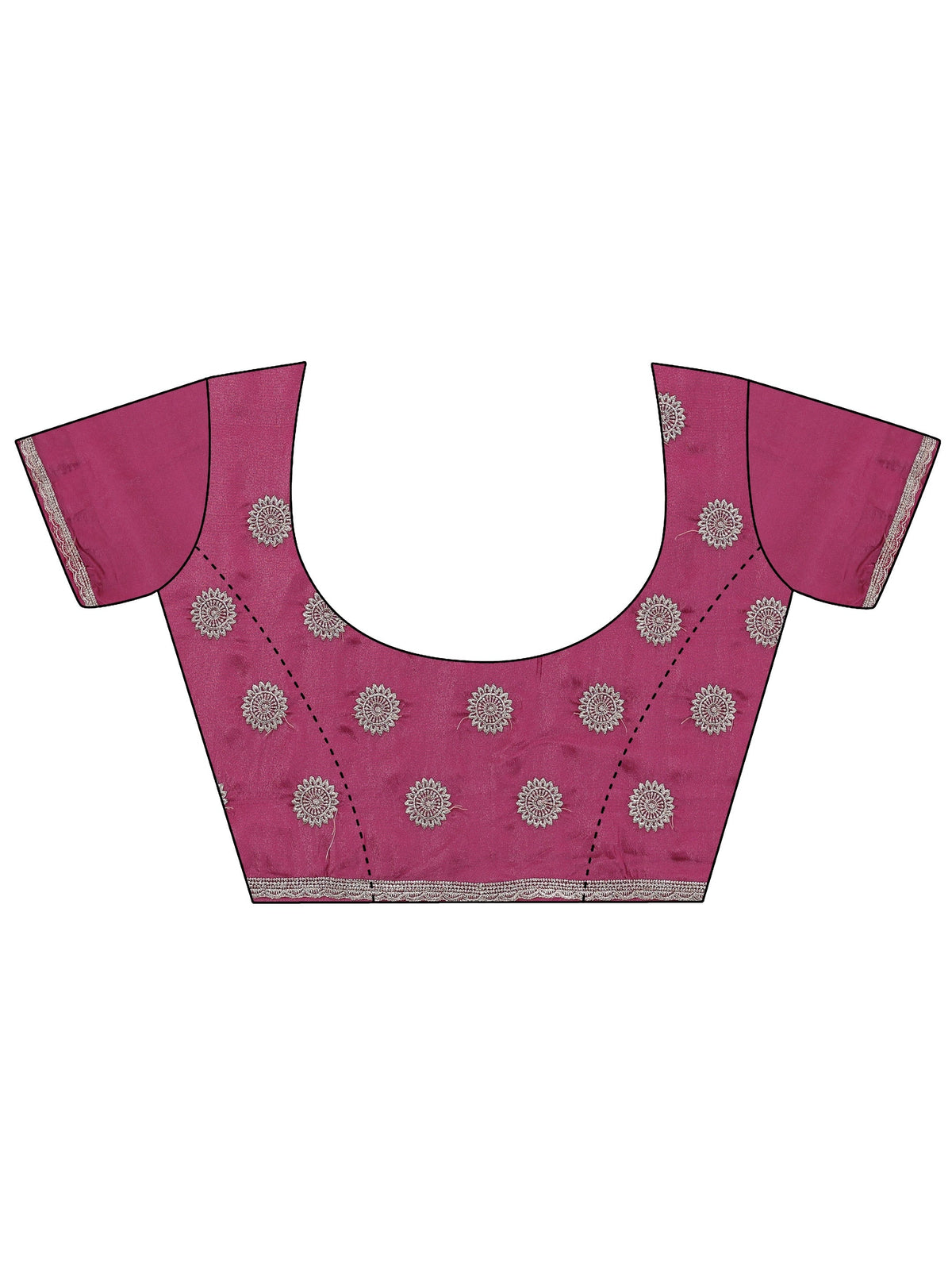 Libas Mauve Satin Saree with Floral Embellishments
