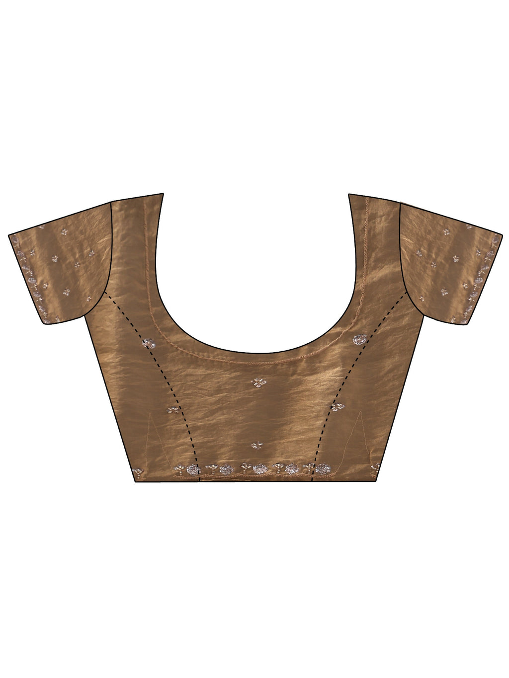 Libas Brown Embellished Tissue Saree