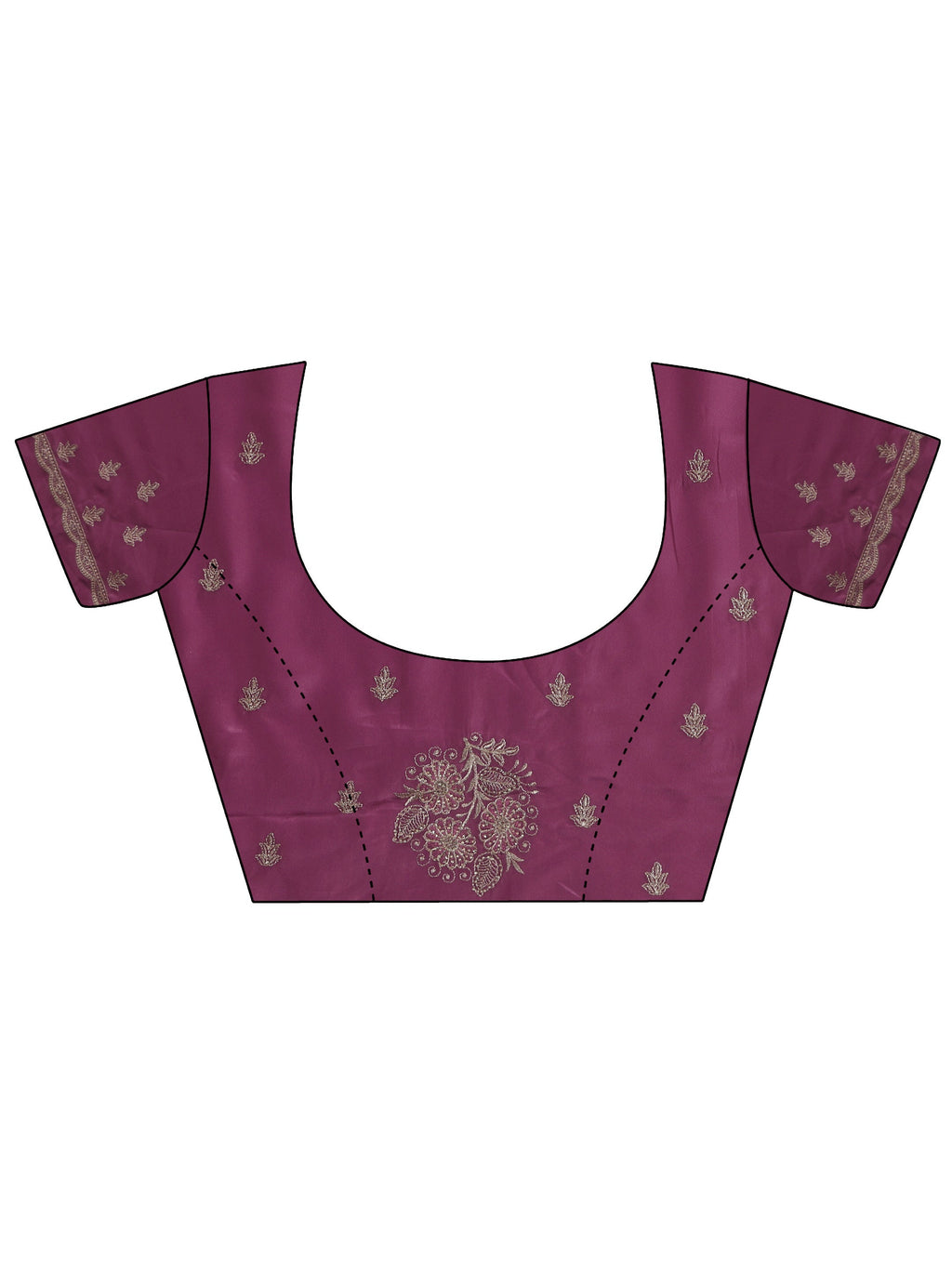 Libas Dusty Rose Pink Floral Embroidered Satin Saree