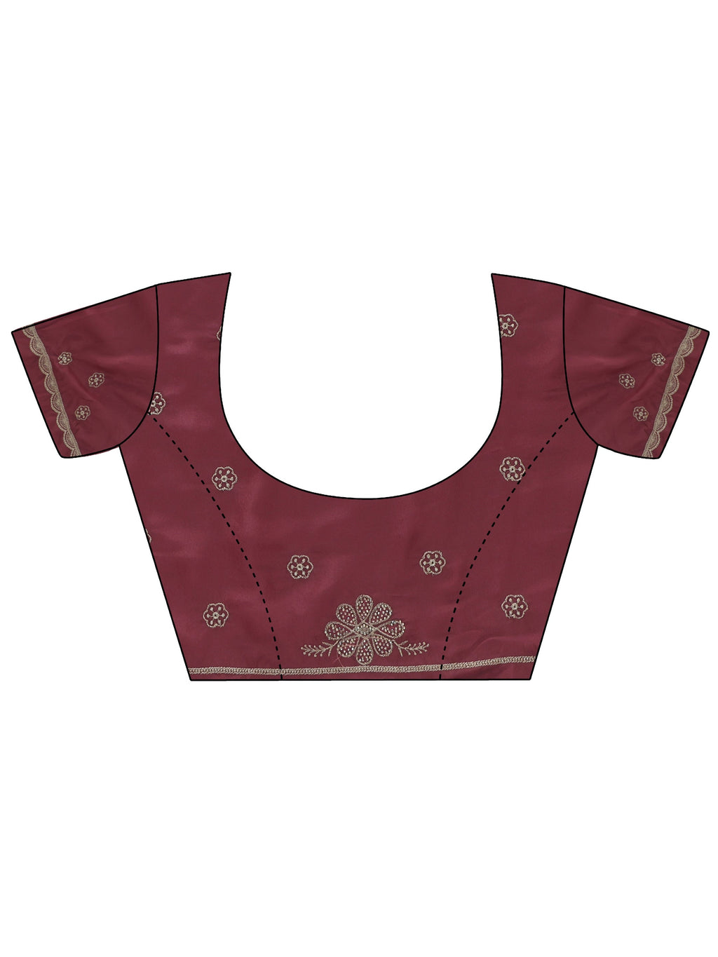 Libas Mauve Floral Embroidered Satin Saree