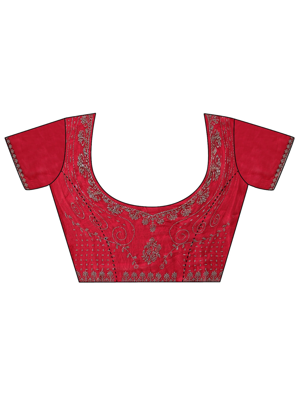 Libas Rose Pink Tissue Saree with Stone Work Border