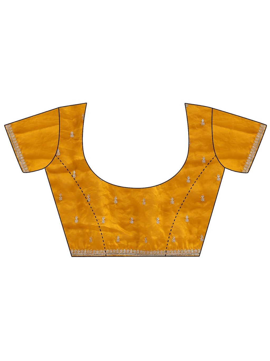 Libas Golden Mustard Embellished Tissue Saree