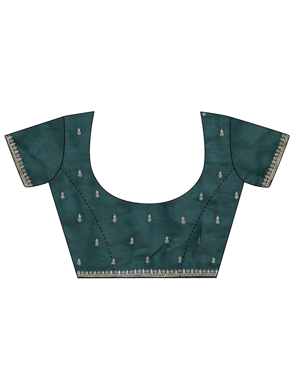 Libas Teal Green Embellished Tissue Saree