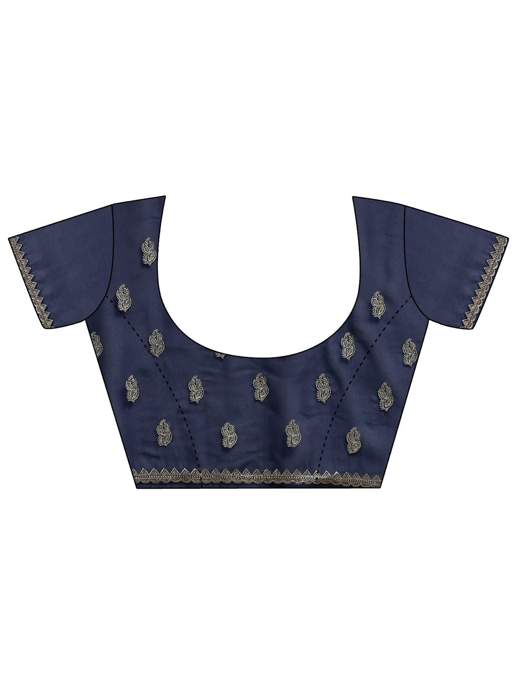 Libas Navy blue Embroidered Georgette Saree