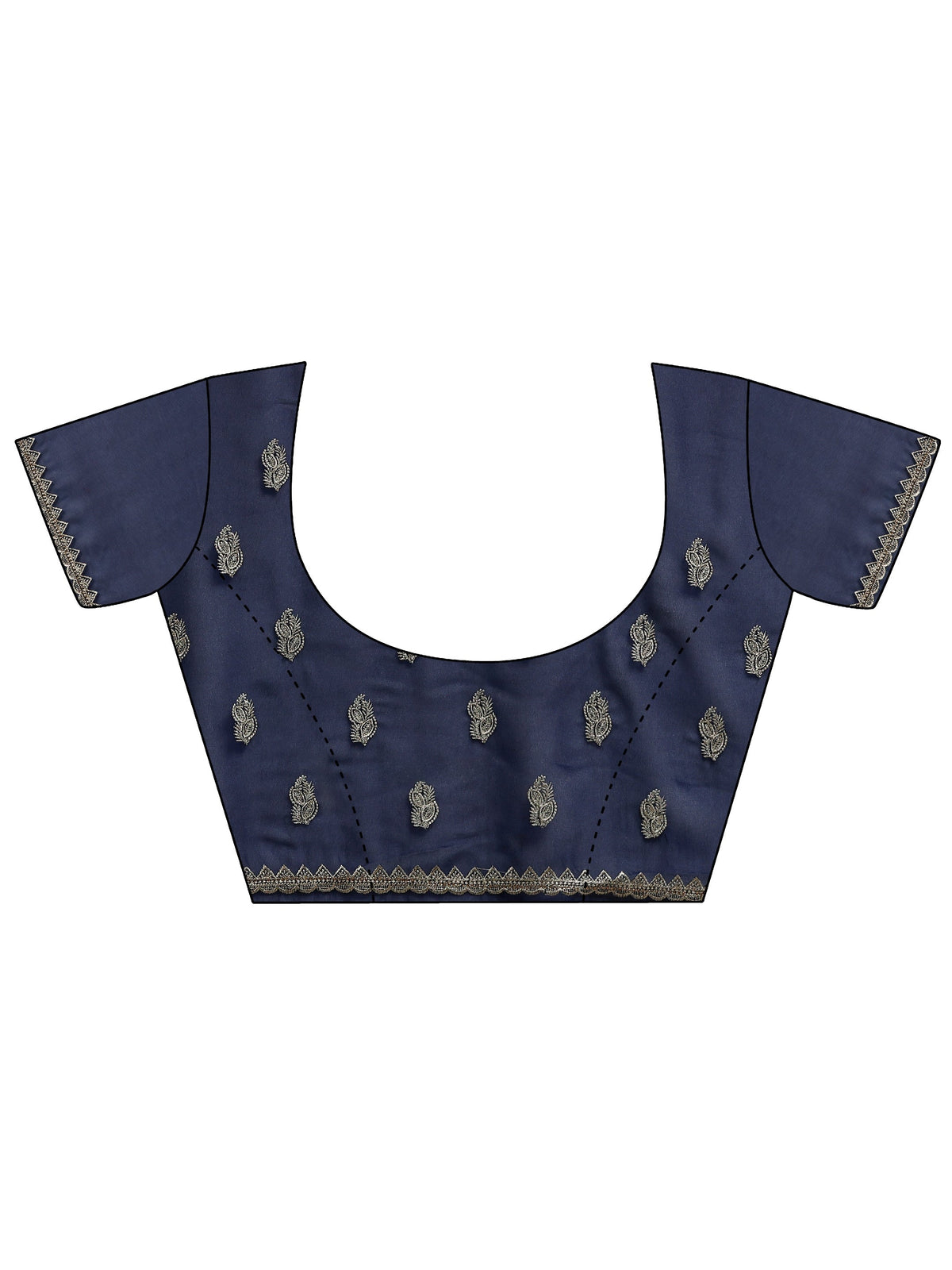 Libas Navy blue Embroidered Georgette Saree
