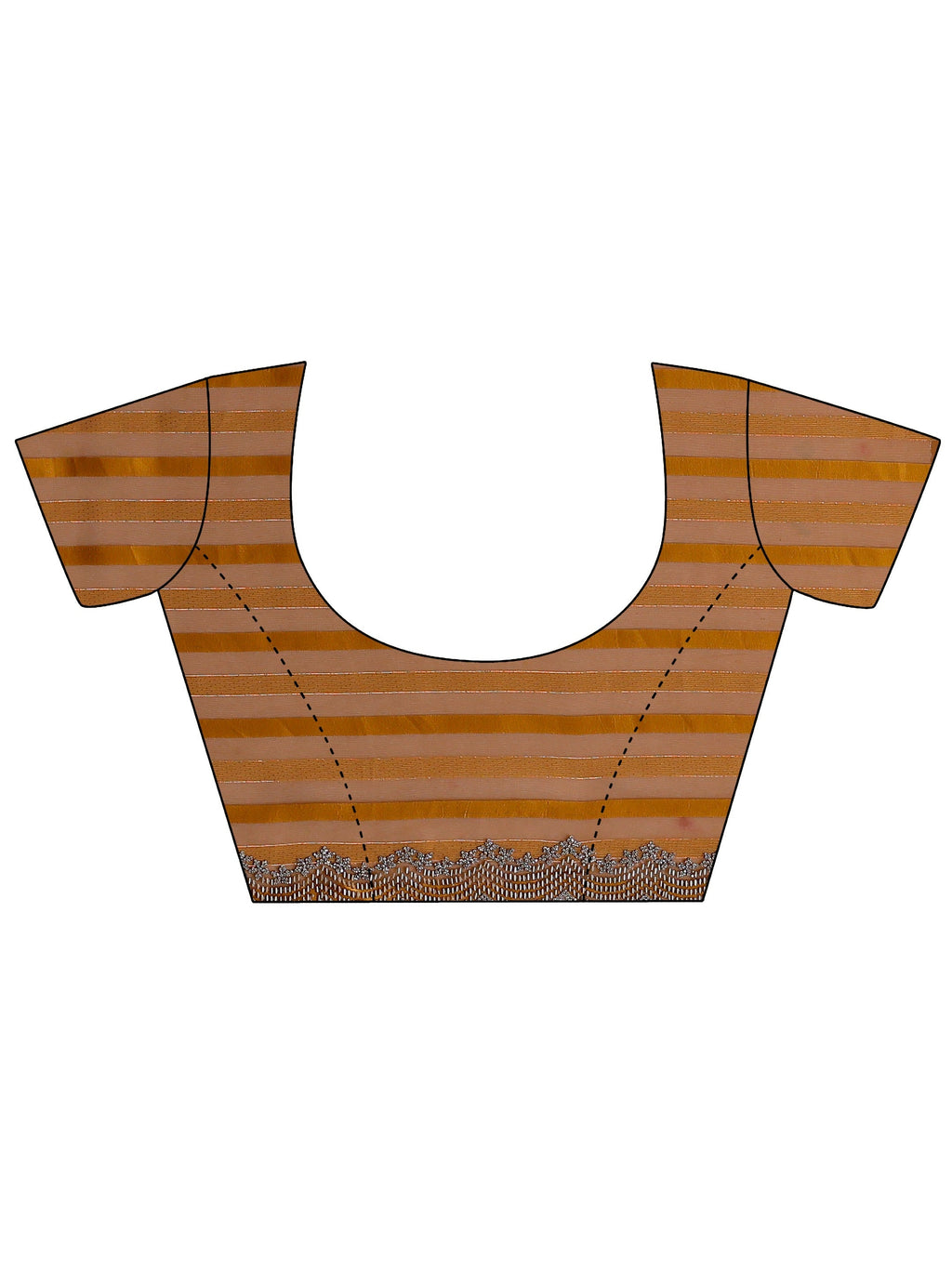 Libas Mustard Striped Net Saree