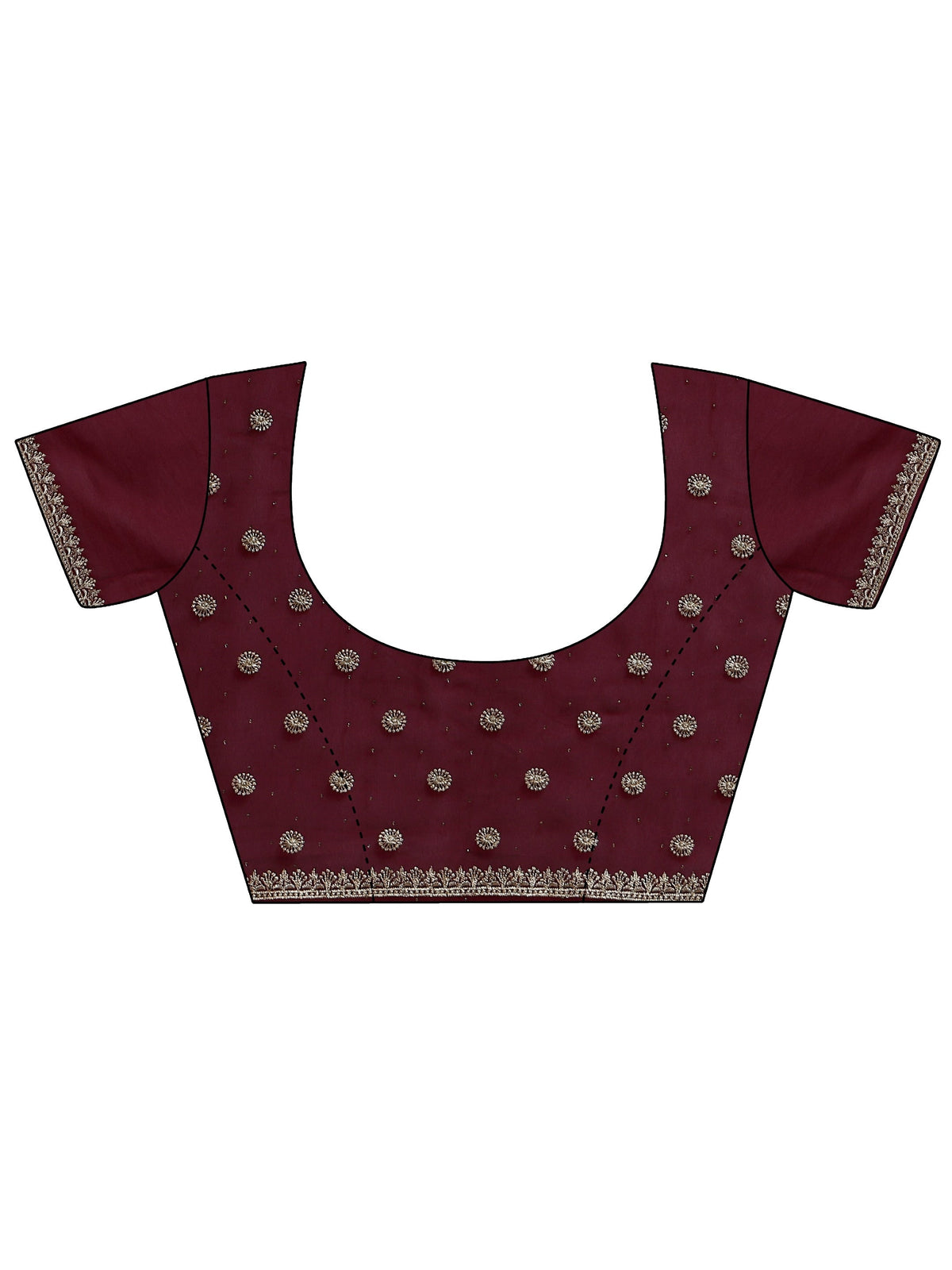Libas Burgundy Embroidered Georgette Saree