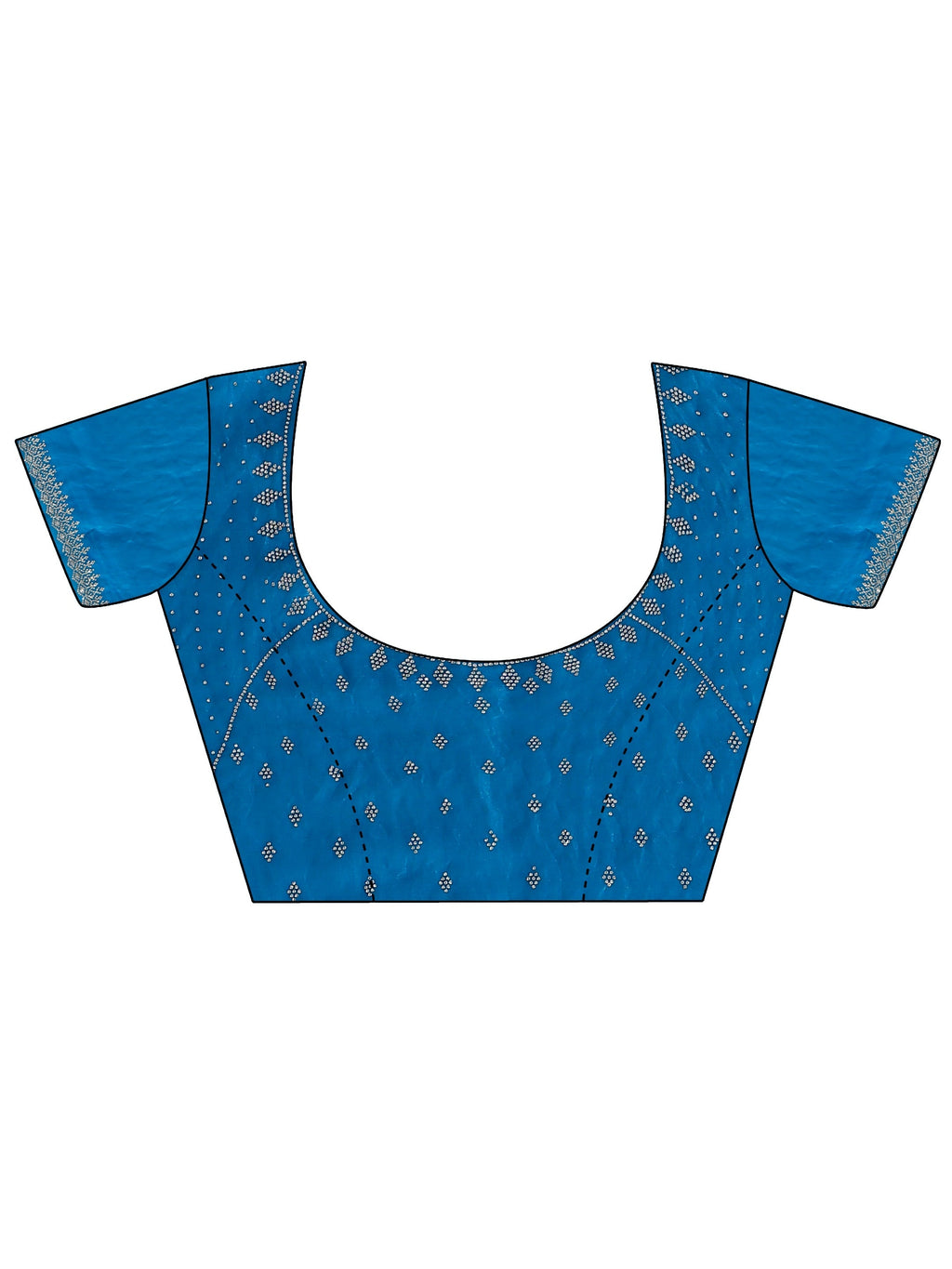 Libas Blue Solid Tissue Saree
