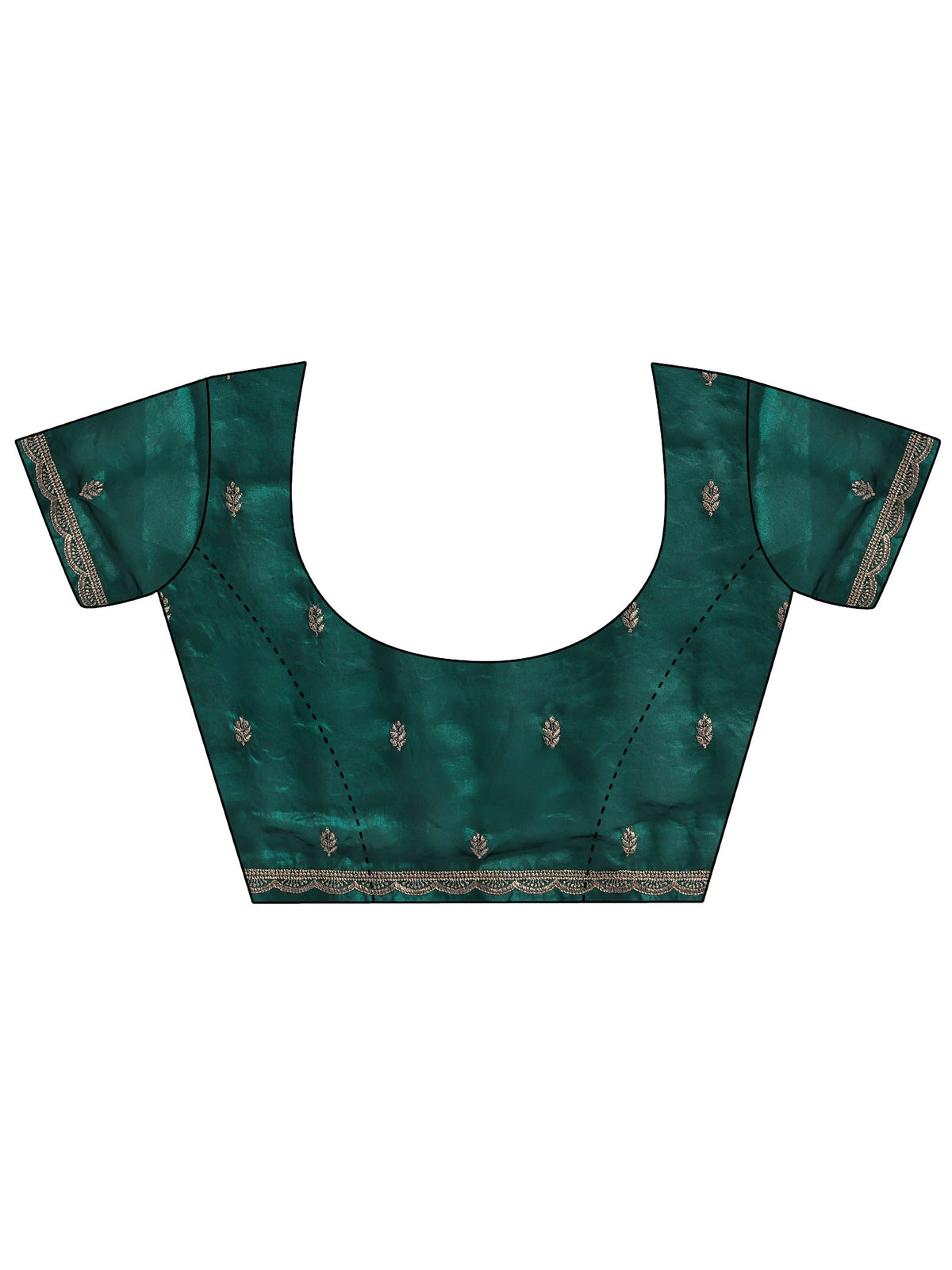 Libas Bottle Green Floral Embroidered Georgette Saree
