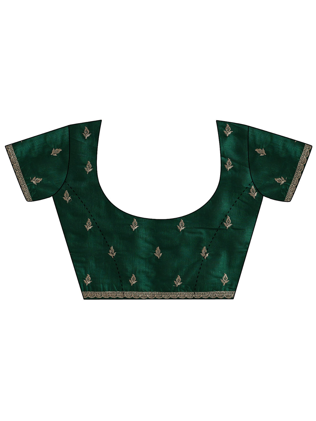 Libas Bottle Green Stone Work Embelllished Silk Blend Saree