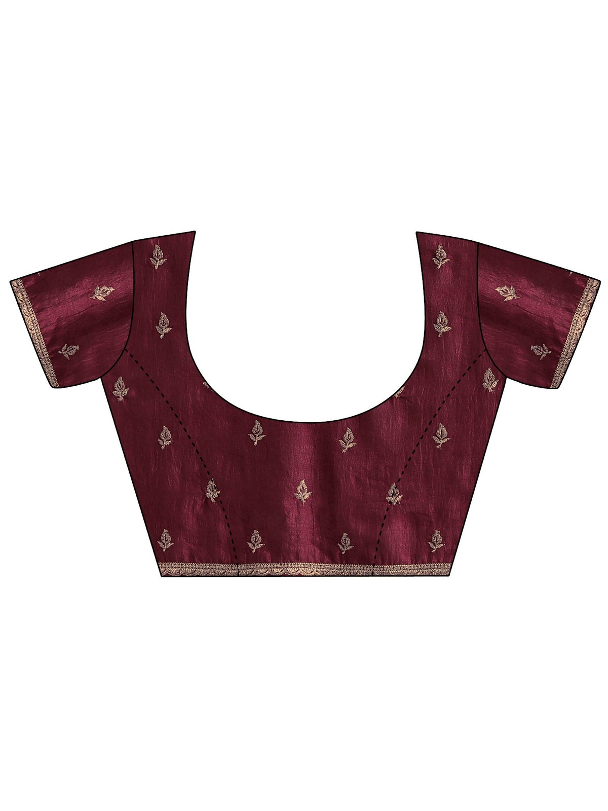 Libas Maroon Stone Work Embelllished Silk Blend Saree