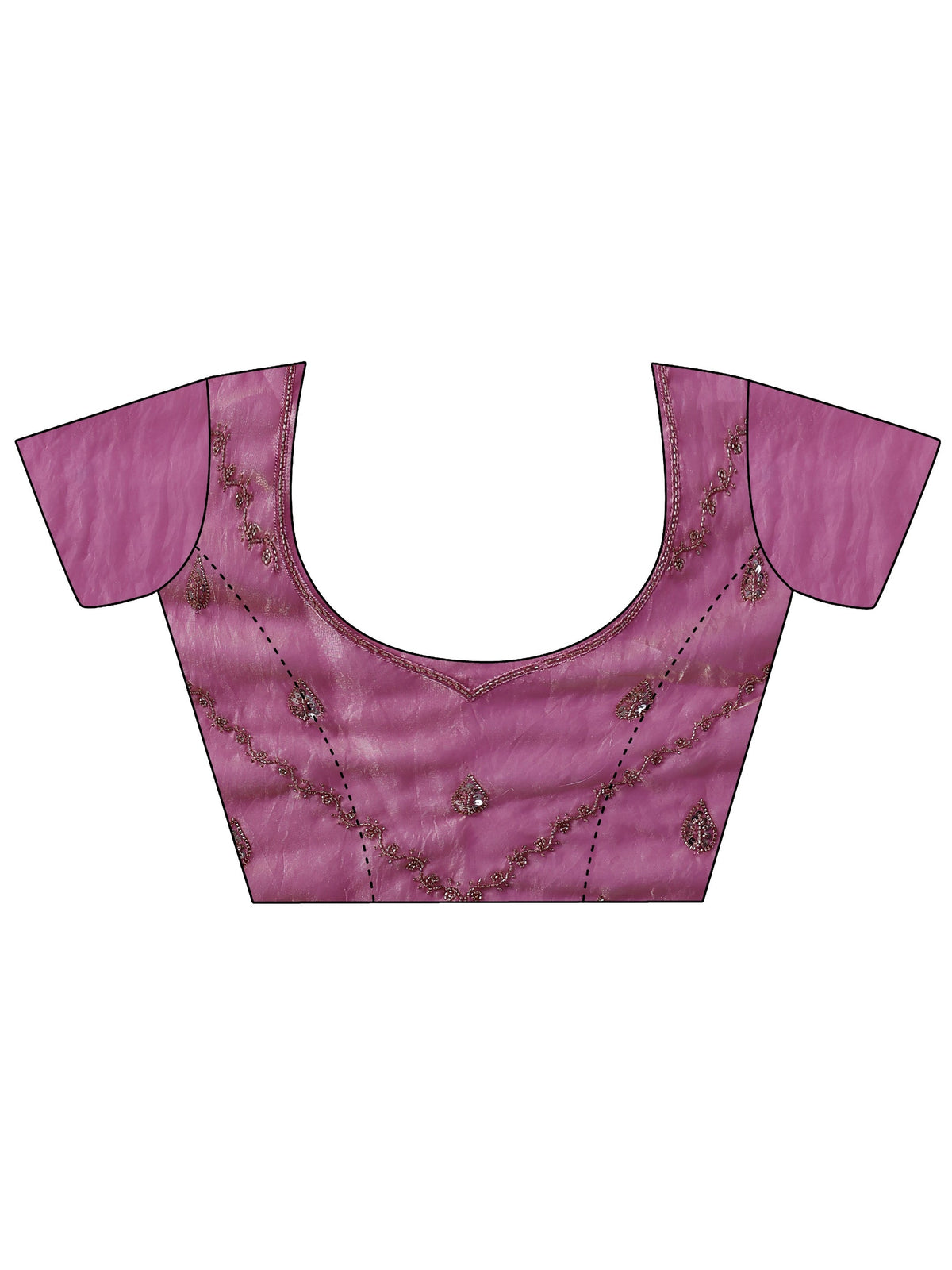 Libas Pink Embellished Tissue Saree