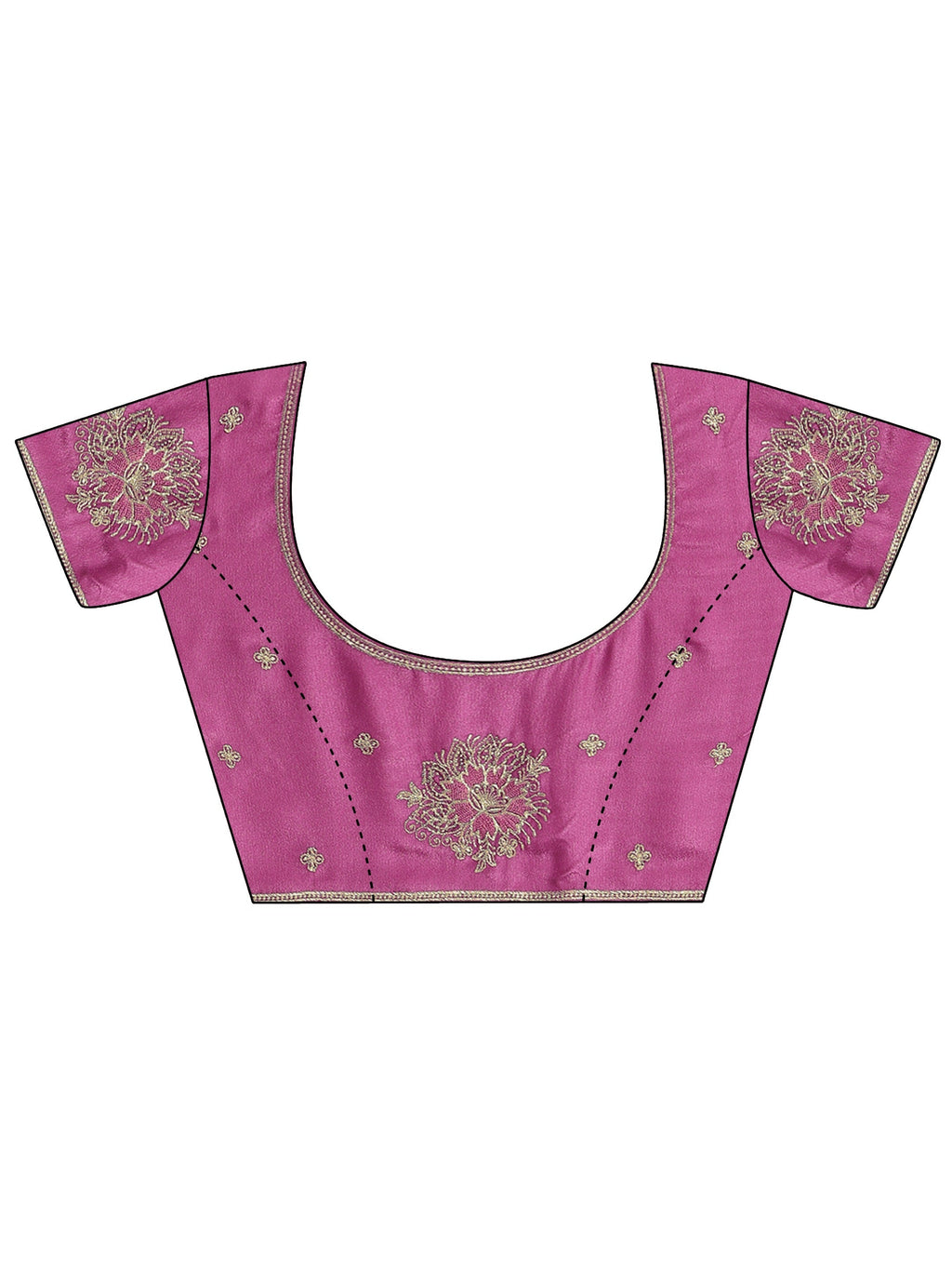 Libas Dusty Rose Pink Floral Embroidered Tissue Saree