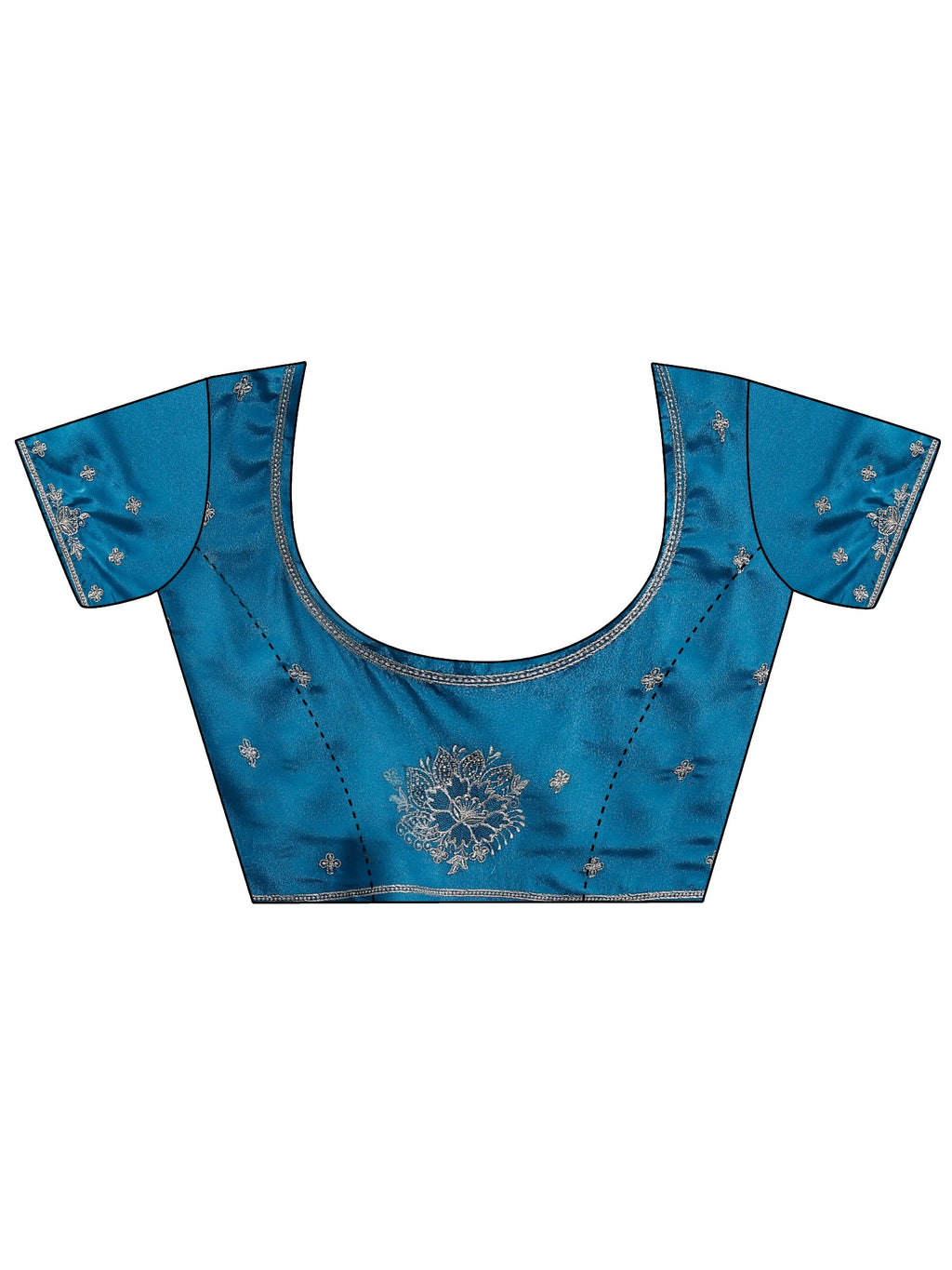 Libas Green Floral Embroidered Tissue Saree