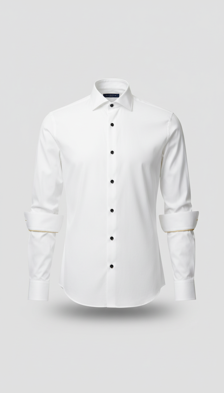 White Dress Shirt High-Thread Cotton