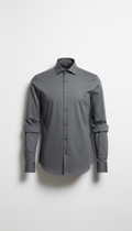 Steel Gray Tailored Dress Shirt