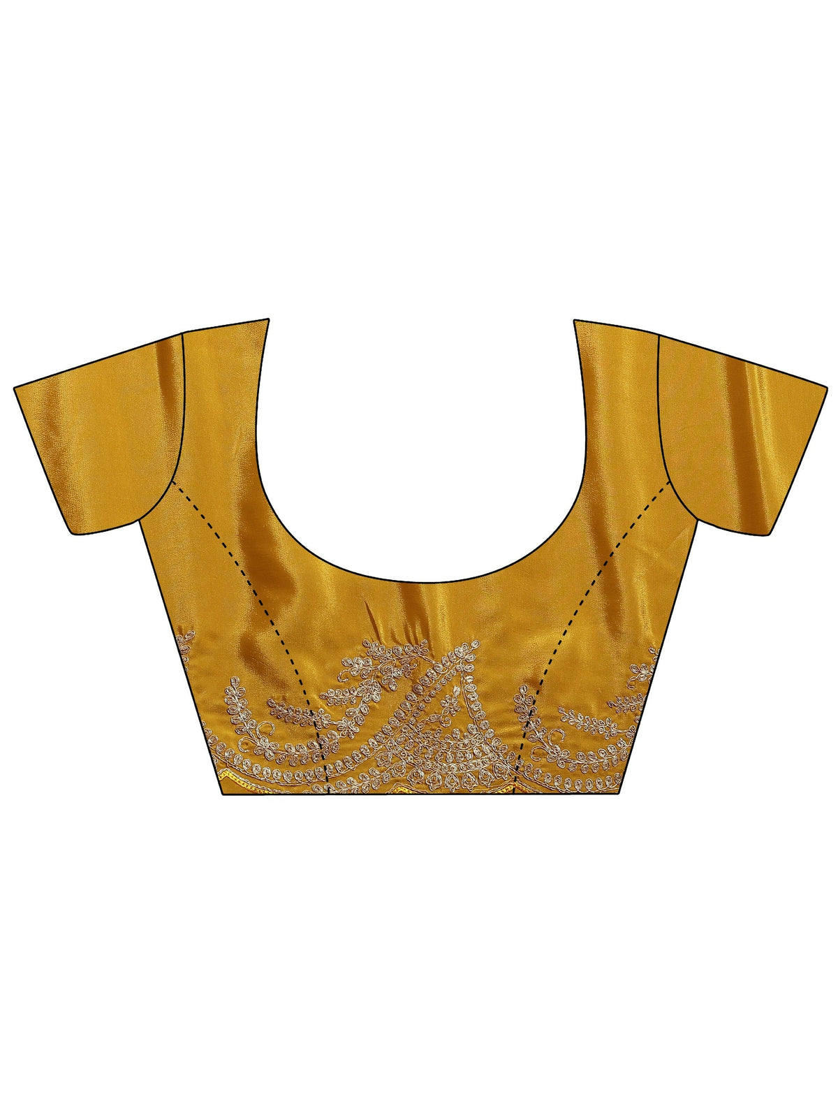 Libas Mustard Embroidered Silk Blend Saree With Unstitched Blouse Piece