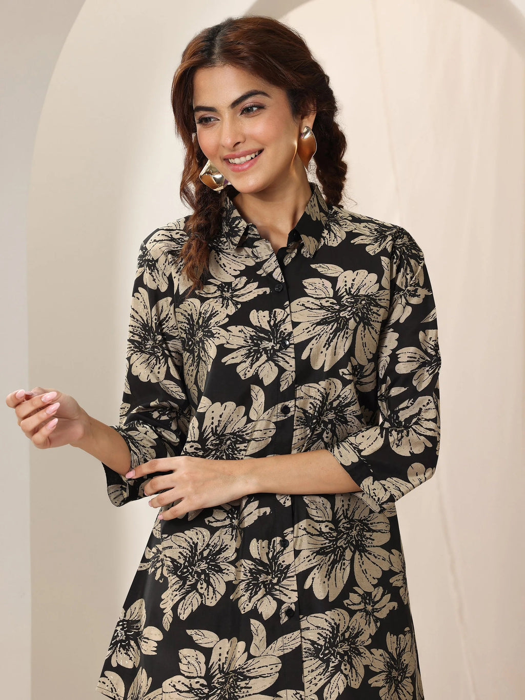 Libas Black Printed Rayon Co-Ord Sets