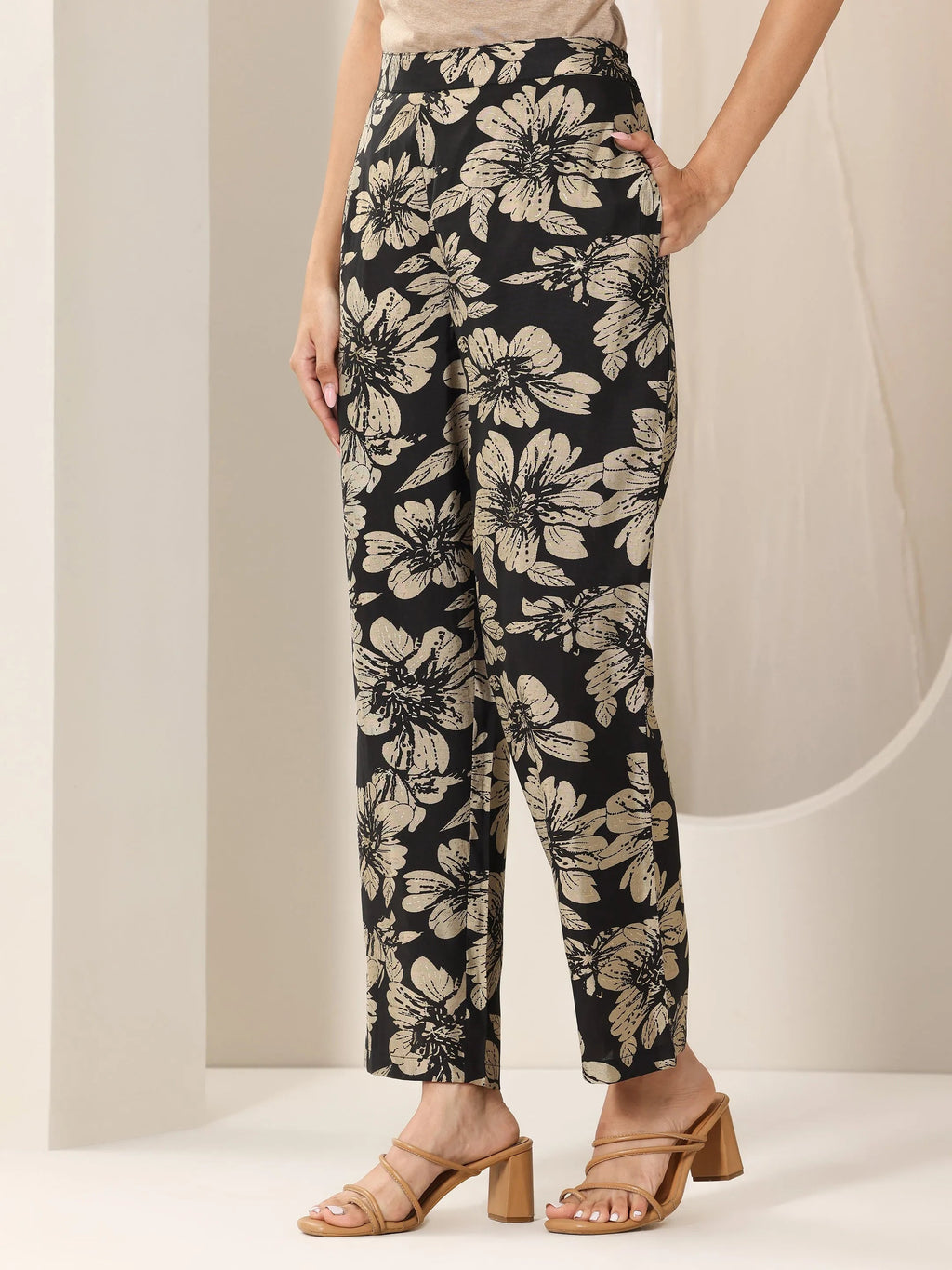 Libas Black Printed Rayon Co-Ord Sets
