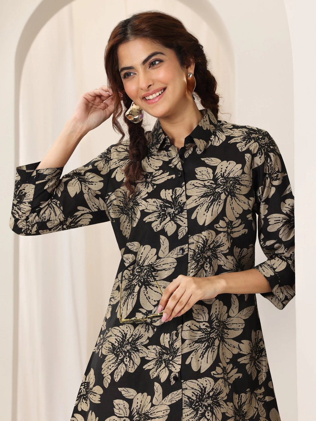 Libas Black Printed Rayon Co-Ord Sets