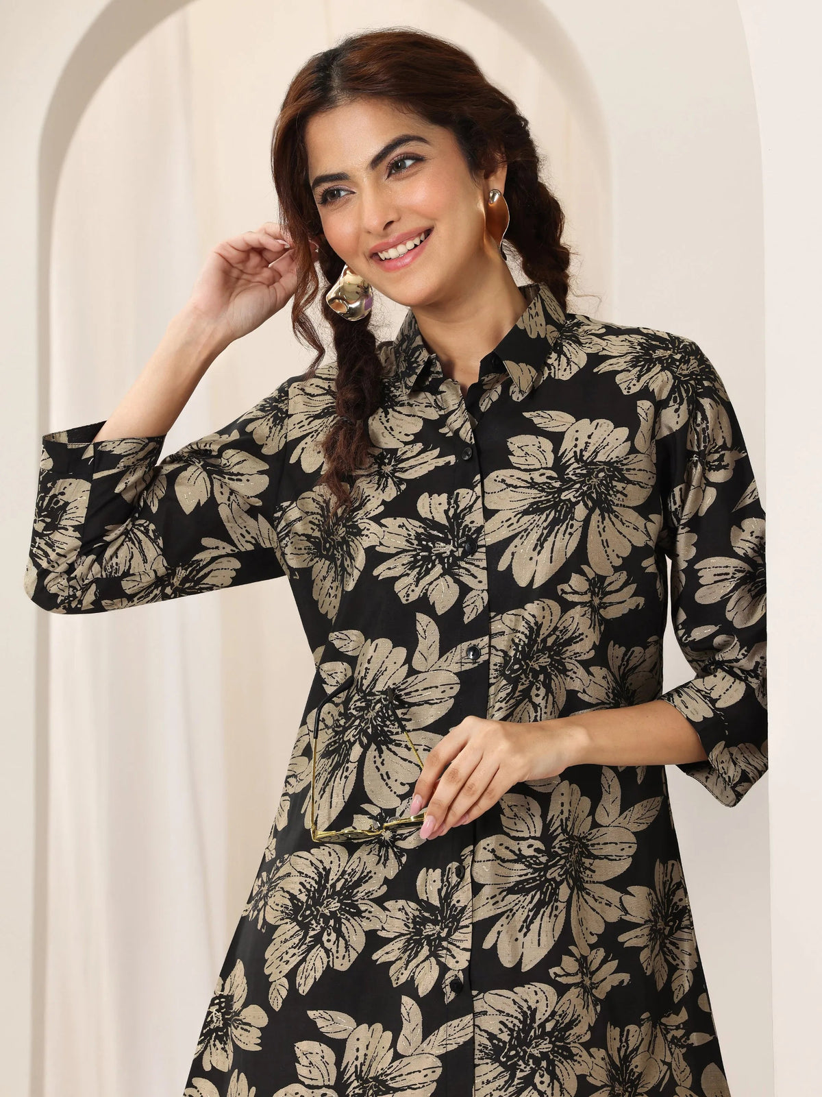 Libas Black Printed Rayon Co-Ord Sets