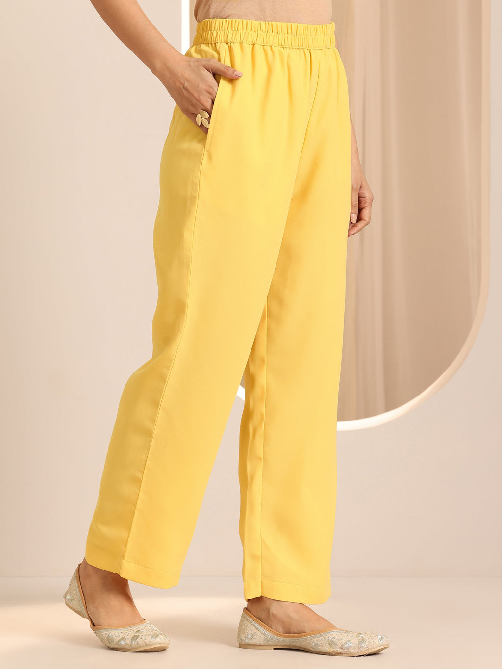Libas Yellow Embroidered Georgette Straight Suit Set With Dupatta