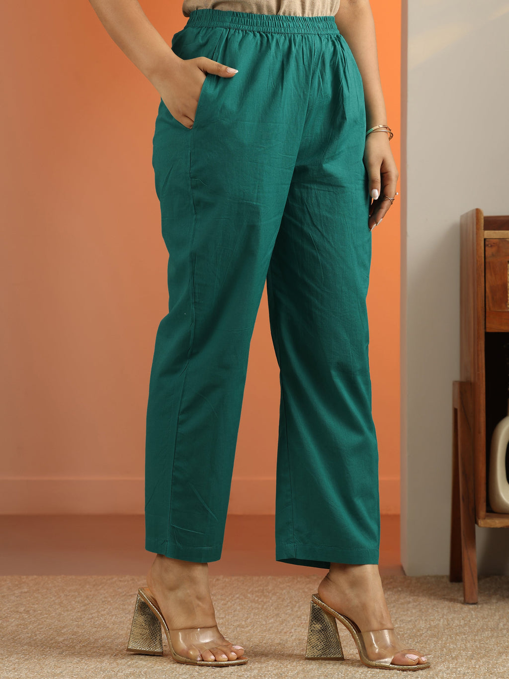 Libas Teal Woven Design Cotton Straight Suit Set With Dupatta