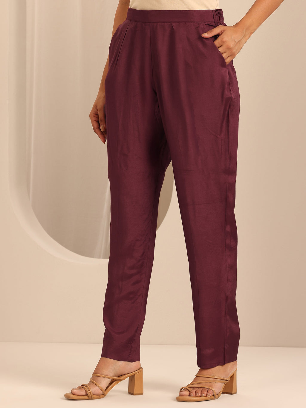 Libas Maroon Printed Muslin Straight Suit Set With Dupatta