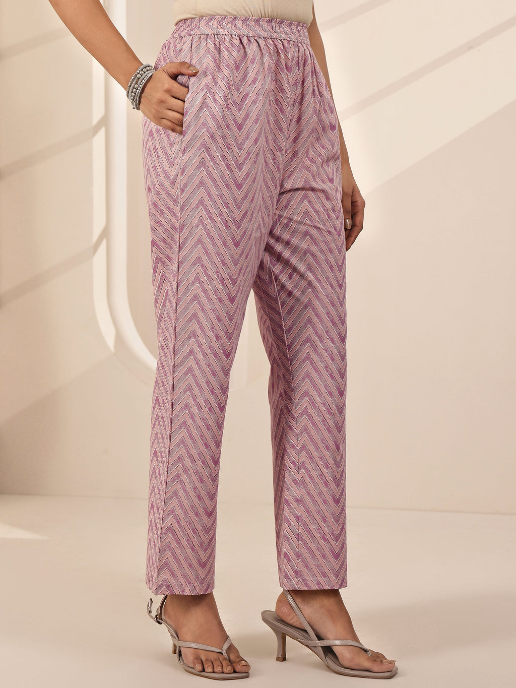 Libas Off White Printed Cotton Straight Suit Sets With Dupatta