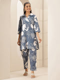 Libas Grey Printed Cotton Blend Co-Ord Sets