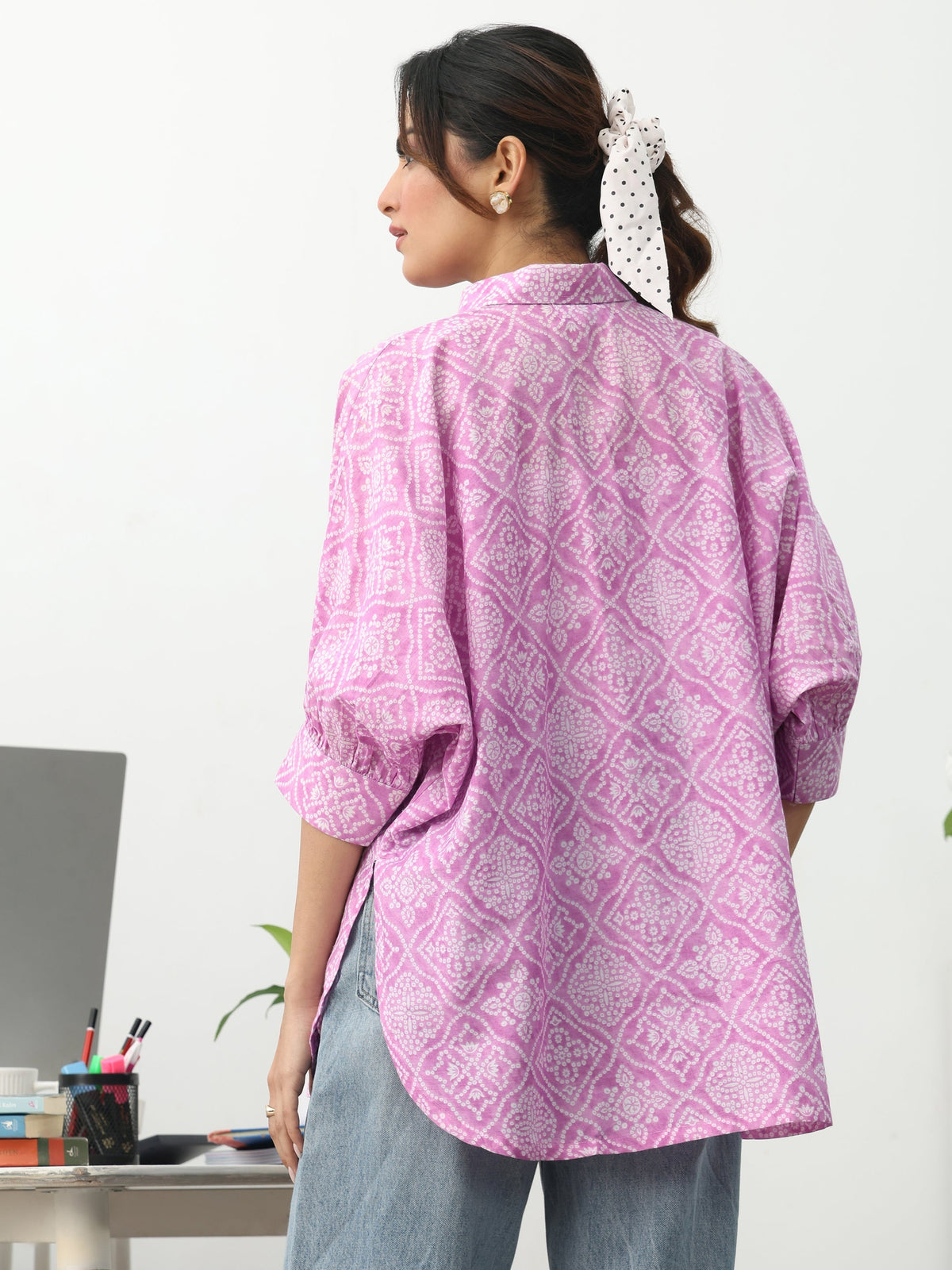 Gerua Pink Ethnic Motifs Printed Cotton Shirt