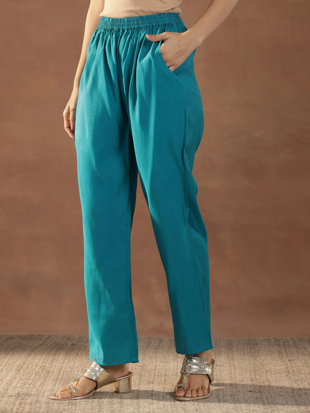 Gerua Green Yoke Design Silk Blend Straight Suit Set With Dupatta