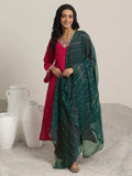 Gerua Red Embroidered Silk Blend Straight Suit Set With Dupatta