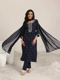 Gerua Navy Embroidered Silk Blend Straight Suits With Dupatta
