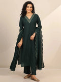 Gerua Teal Yoke Design Silk Blend Straight Suit With Dupatta