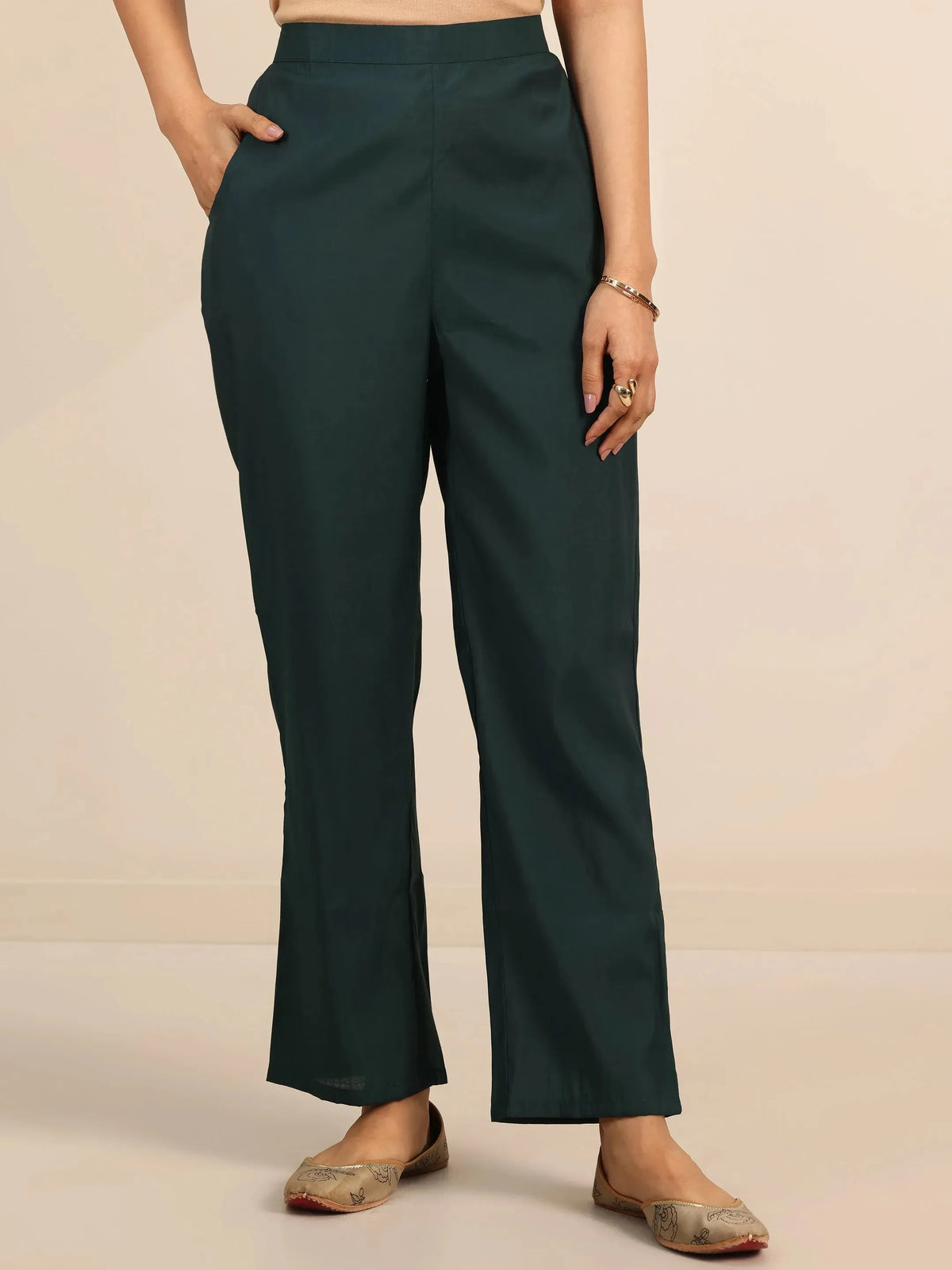 Gerua Teal Yoke Design Silk Blend Straight Suit With Dupatta