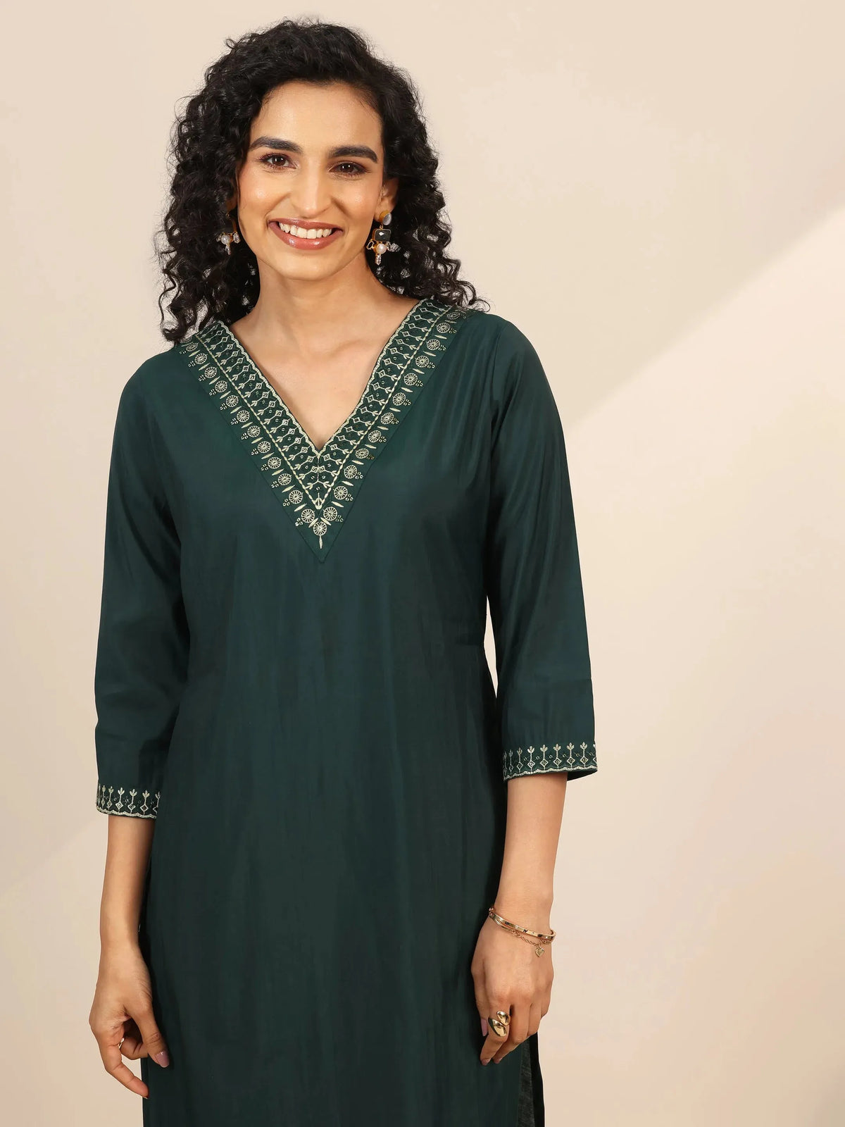 Gerua Teal Yoke Design Silk Blend Straight Suit With Dupatta